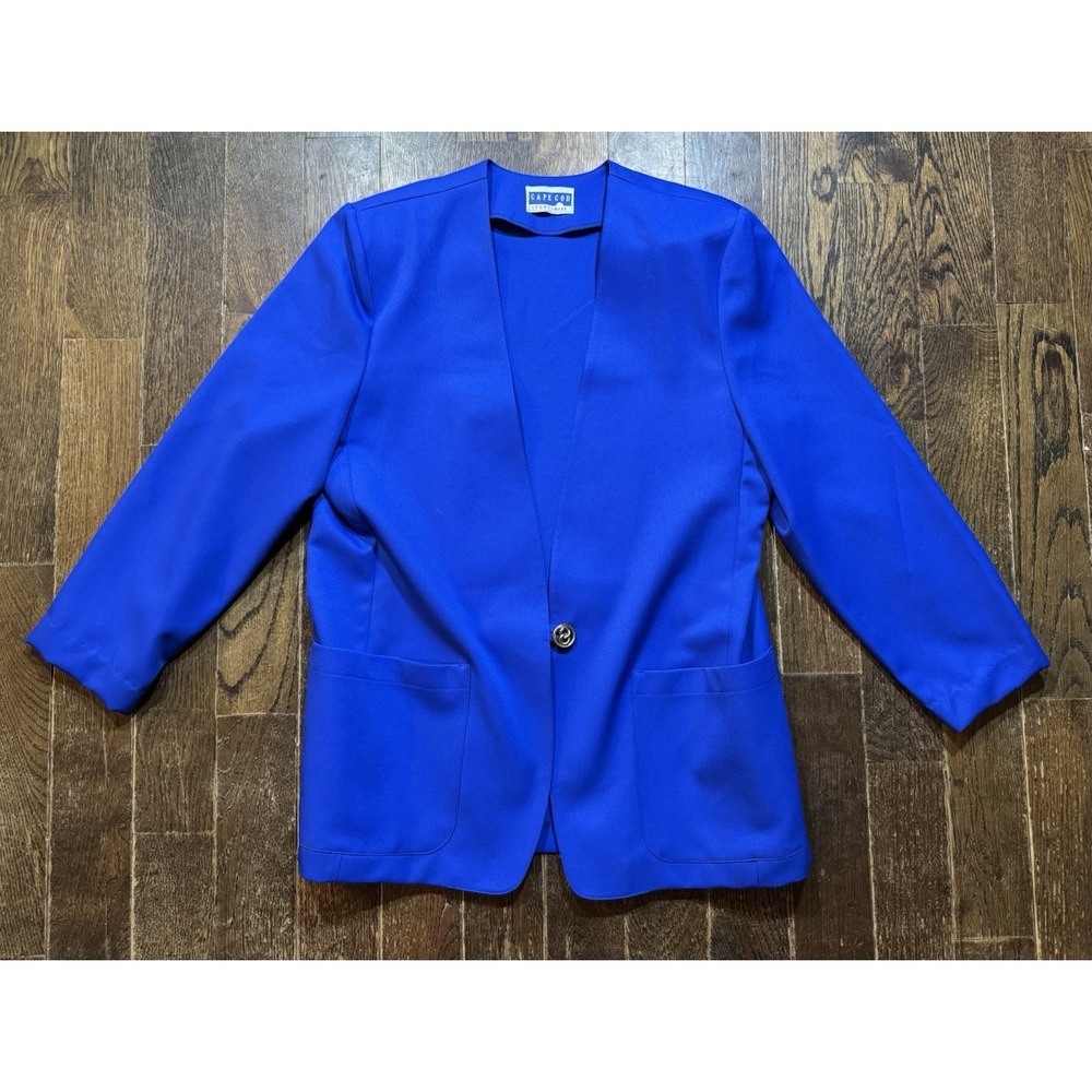 VINTAGE Cape Cod Sportswear Blazer Women's Size 12 Blue Made In USA